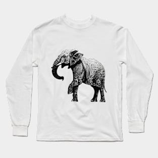 Elephant Shadow Silhouette Anime Style Collection No. 133 Long Sleeve T-Shirt